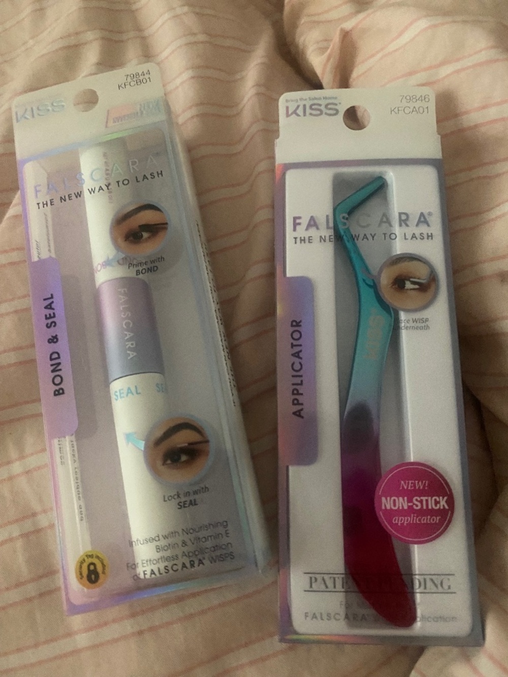 Kiss Falscara false eyelash tweezers and glue bond